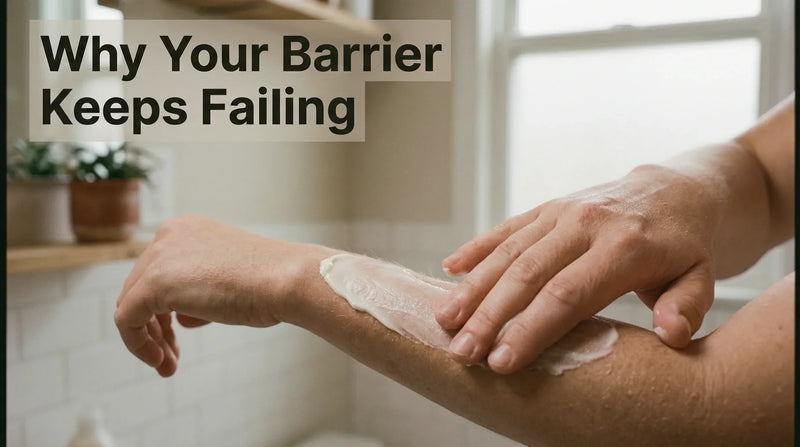 Person applying ceramide moisturizer to dry eczema-prone skin — lipids and eczema skin barrier repair