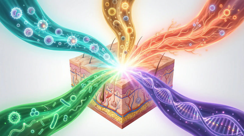What causes eczema - interconnected systems of genetics, immunity, and skin barrier visualized